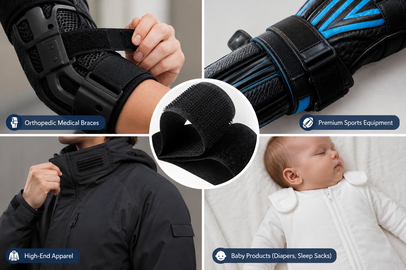 Nylon velcro for medical use